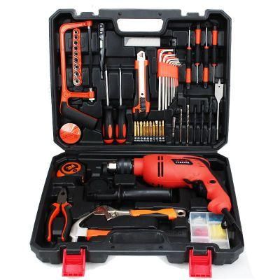 122PCS Blow Molded Case Household Home Use Electrical Power Tool Set Lithium Battery Cordless Drill Set