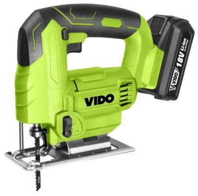 Vido Hot Sell 18V 22mm Portable Cordless Lithium Jigsaw