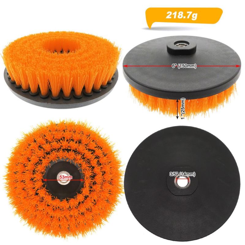 Electric Cleaning Brush 6 Inch Hollow Rodless M14-2 Orange Electric Cleaning Brush Head