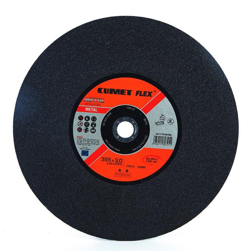 Hot Sale Customized Metabo Cumet T41A-350X3.0X25.4mm Aluminum Oxide Cut-off Wheel