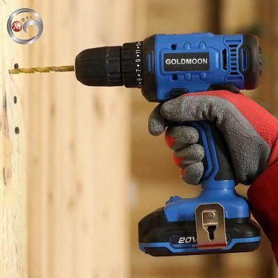 Goldmoon 20V Cordless Lithium Hot Sale Goldmoon 13mm Double Dual Speed Drill