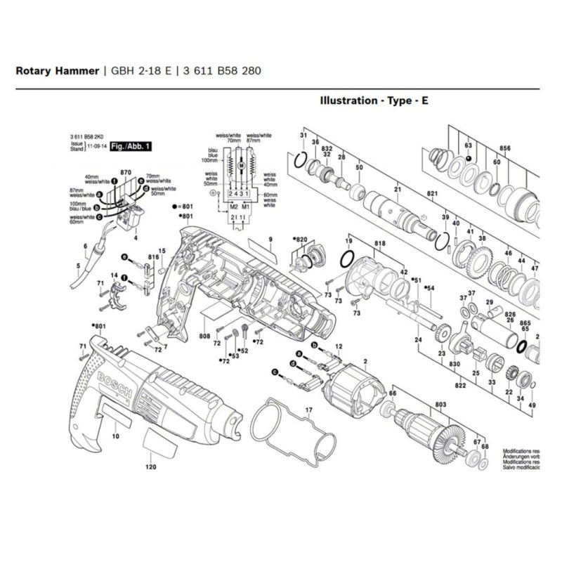 AC220-240V Rotor Anchor Stator Armature Replacement for Bosch Rotary Hammer