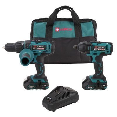 Liangye Battery Power Tool 20V 50nm Cordless Hammer Drill and Impact Driver Combo Sets