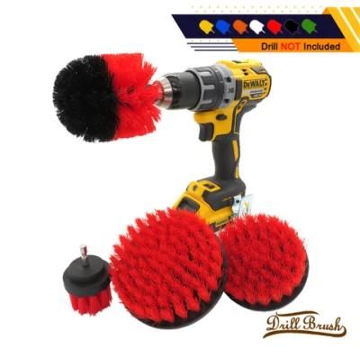 Electric Cleaning Brush 4 Pieces Set 2/3.5/4/5 Inch Kitchen Floor Gap Red Drill Brush Head in Stock dB0717
