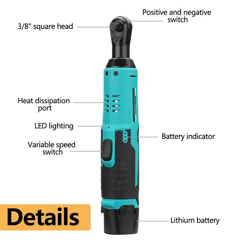 12V Cordless Electric Ratchet Wrench Kit