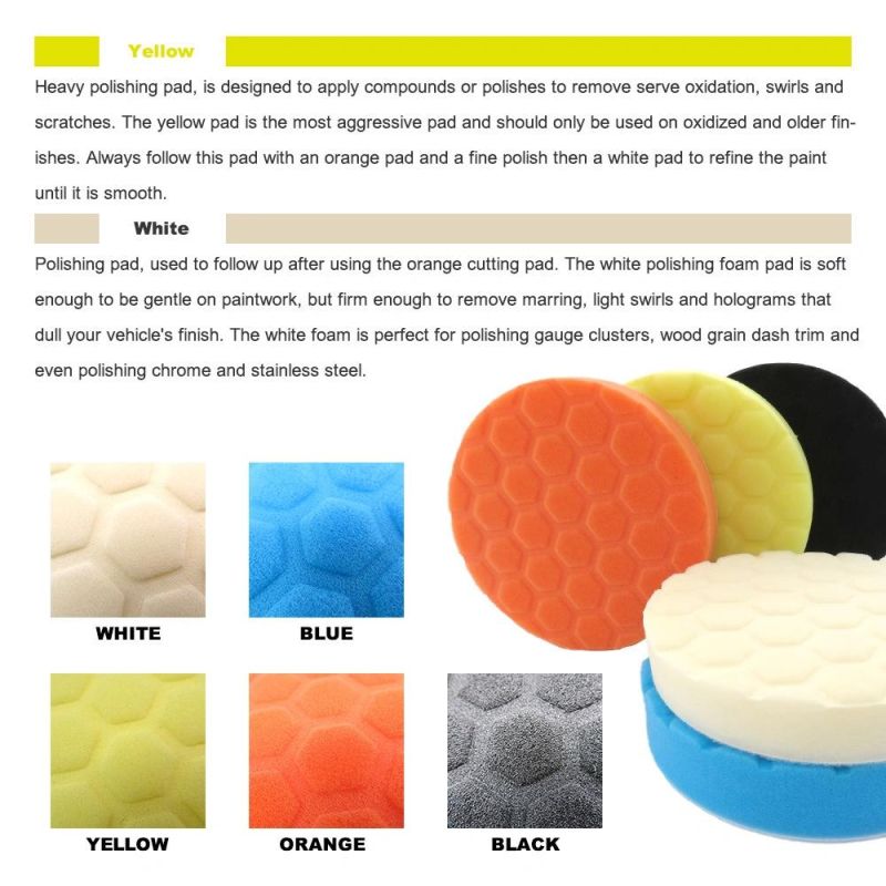 Cross-Border Supply 7 Inch 180mm Car Polishing Sponge Wash Sponge Car Cleaning Supplies Wax Beauty