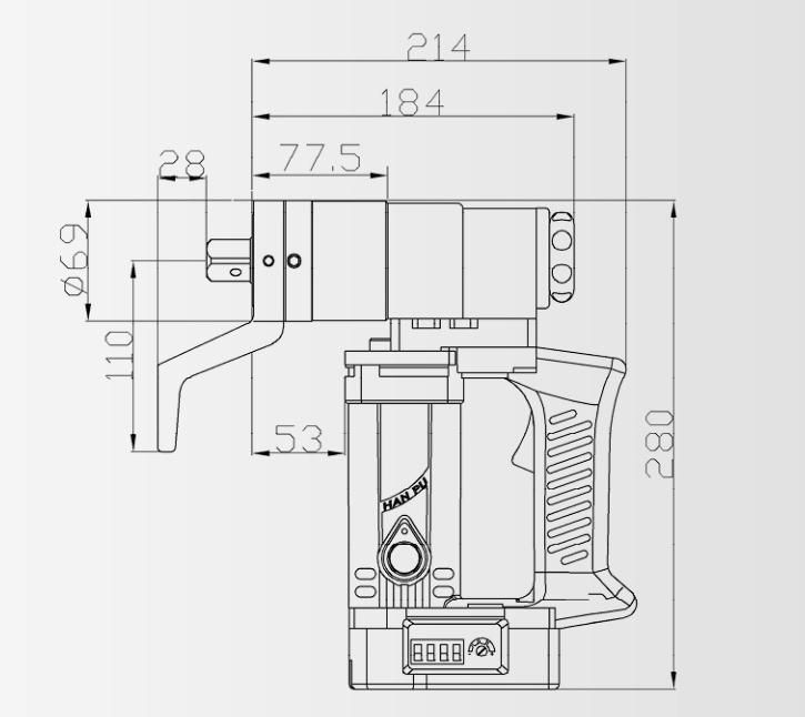 200-500n. M Electric Torque Wrench, Hex Bolt