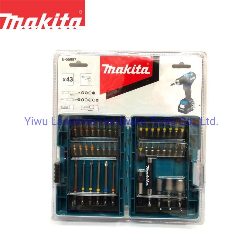 Original Makita Professional Tool Accessory B-55697, Makita 43PCS Screw Driver Bit Set, Screw Driver Bits& Magnetic Socket