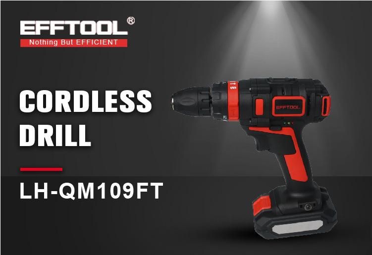 Efftool Electric Drill Cordless with Battery Charger for Industrial Use Lh-Qm109FT