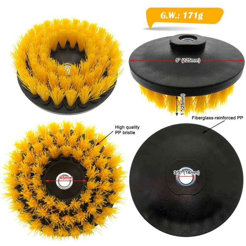 5 Inch M14 Yellow Hollow Electric Drill Brush Disc Brush Cleaning Brush