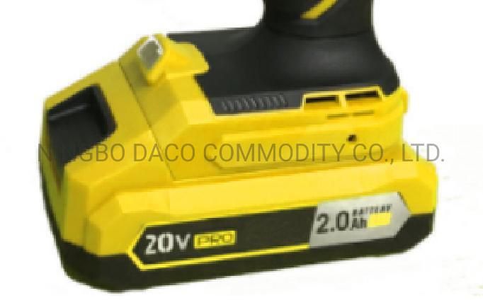 High-Quality 20V 2000mAh Lithium Battery Cordless Drill Electric Tool Power Tool