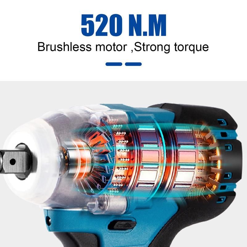Brushless Impact Wrench 1/2 Inch Power Tools 18V Battery