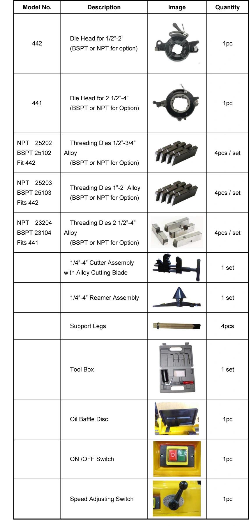 Automatic Bolt Pipe Threading Machine with Reamer Function Electric Ratchet Pipe Threading Machine