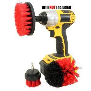 Stiff Bristle 3 Piece Drill Brush Nylon Cordless Drill Powered Spinning Brush Heavy Duty Scrubbing