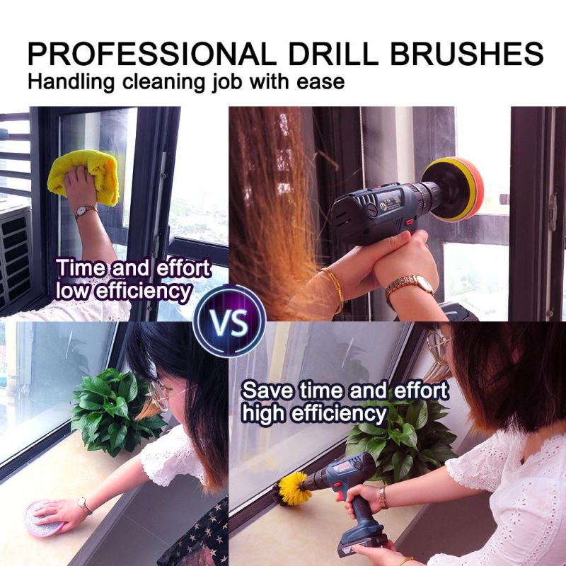 Electric Drill Brush 6-Piece Set Electric Nylon Hex Electric Drill Cleaning Green Brush