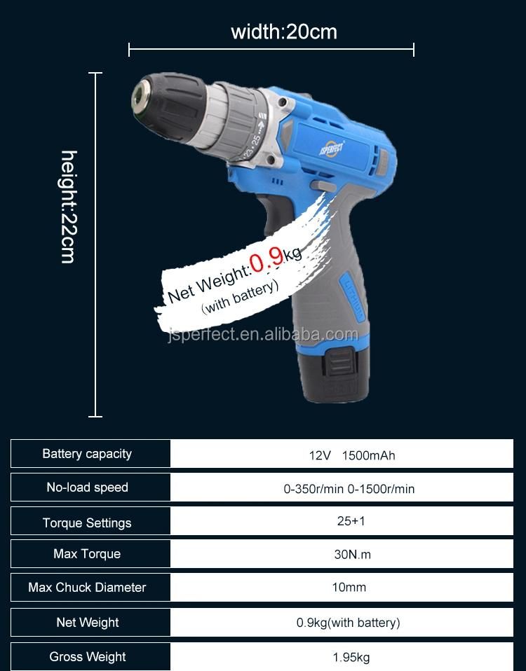 China Supplier High Quality Screwdriver Machine Set 12V Cordless Drill