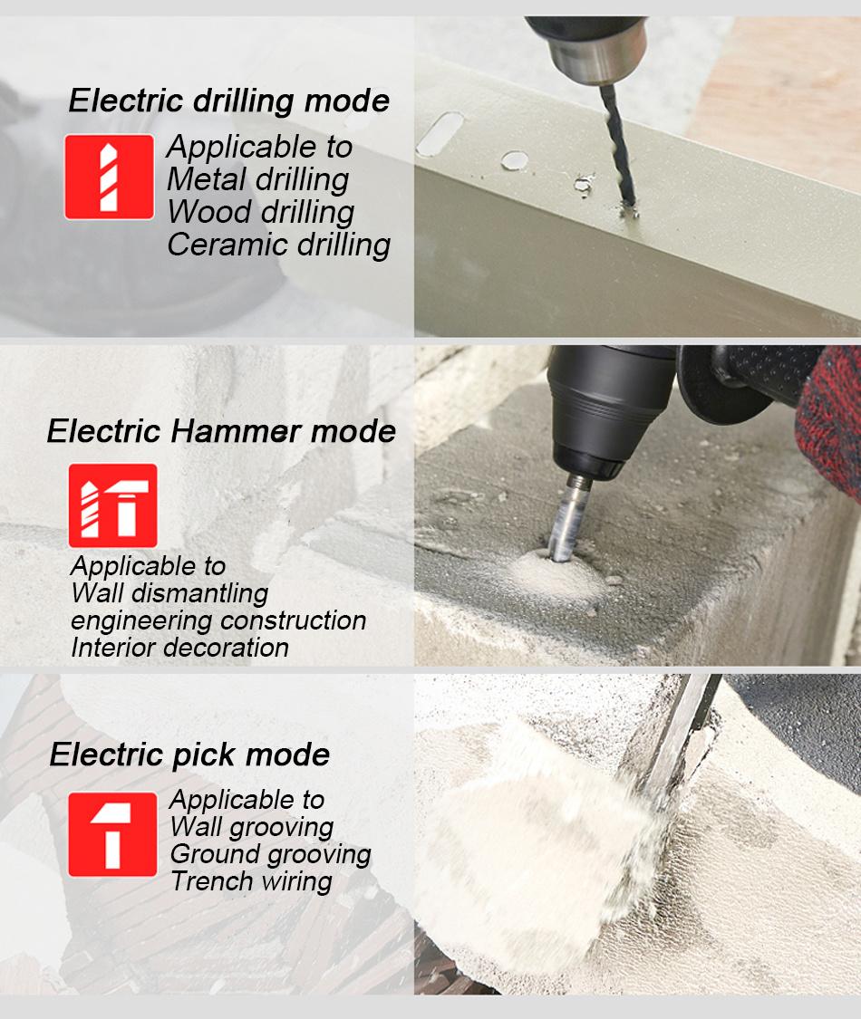 Toolsmfg 26mm 800W SDS Plus Power Electric Rotary Hammer