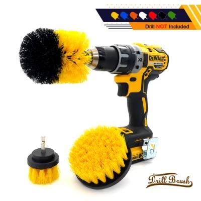 Electric Drill Brush 3-Piece Set 2 Inch 3.5 Inch 4 Inch Electric Yellow Cleaning Brush Head