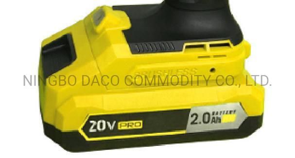 High-Quality 20V 2000mAh Lithium Battery Brushless Drill Electric Tool Power Tool
