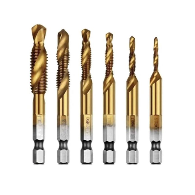 6 PCS Set Titanium Coated Combination Drill Bit Set