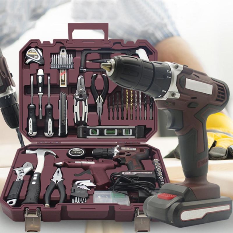 148 in 1 Hand Box Mechanic Kit 21 V Electrical Complete Drill Drilling Bit Household Tool Set