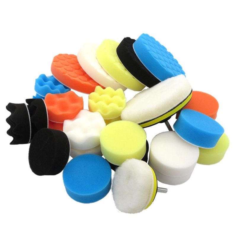 Cross-Border Supply 3 Inch 6 Inch 29 Sets of Car Polished Sponge Car Beauty Wax Polished Car Wash Sponge