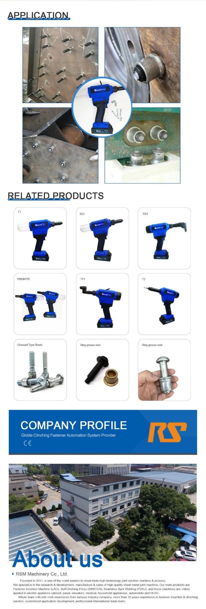 1 Hour Fast Charge Suitable for Grooved Type Rivets Lithium Battery Tool