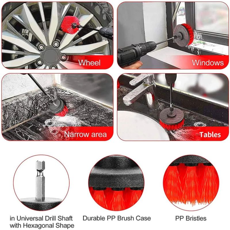 Cross-Border Supply Electric Cleaning Brush 16-Piece Car Air Conditioner Detail Brush Wheel Hub Electric Drill Brush Cleaning Cloth Set