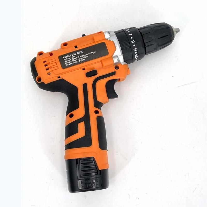 Cg-2009orange Double Speed 12V 16.8V 21V Li-on Lithium Battery Professional Manufacturer Hand Rechargeable Forward and Reverse Impact Cordless Drill