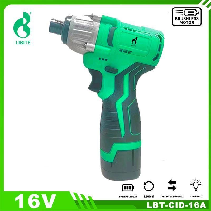 16V Brushless Motor 120nm Cordless Impact Driver