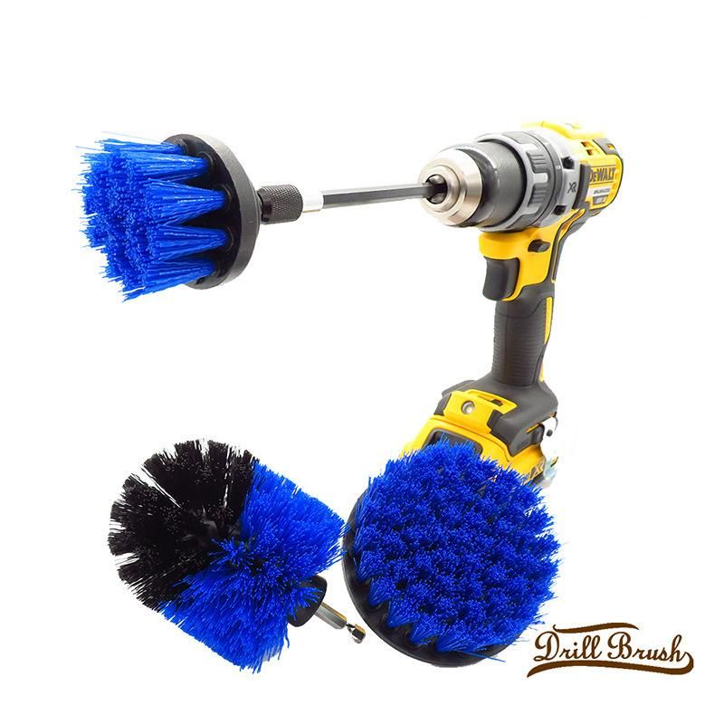 Electric Drill Brush Blue 4-Piece Set 2 Inch 3.5 Inch 4 Inch Electric Cleaning Brush