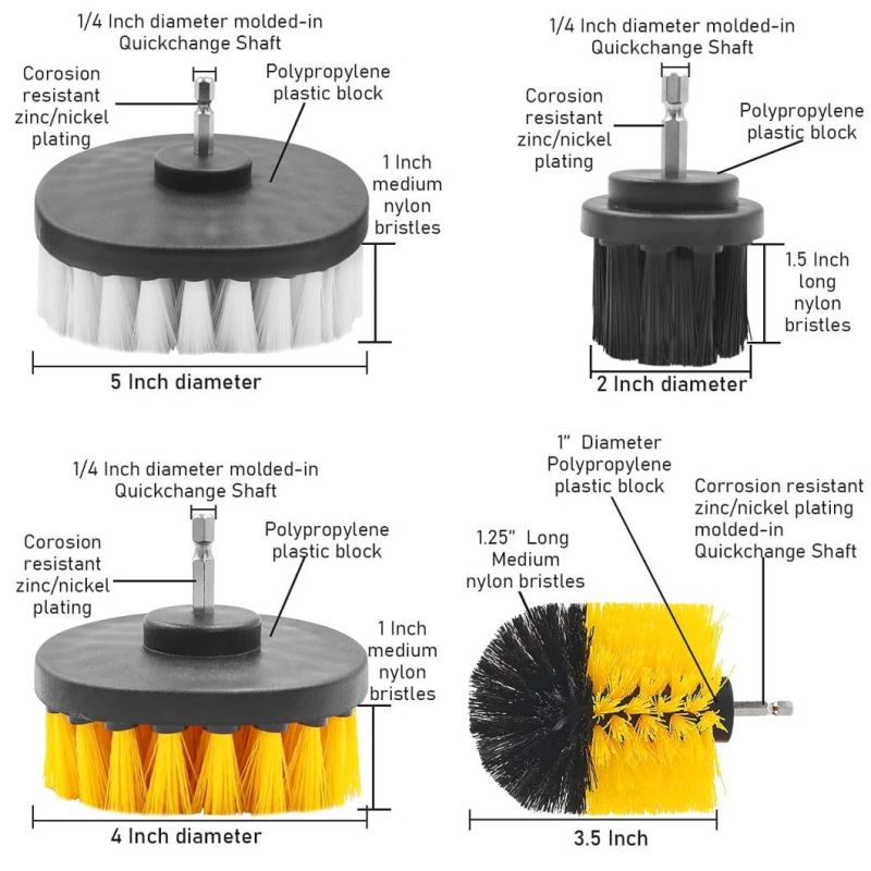 Cross-Border Supply Car Beauty Cleaning Tool 16 Sets of Electric Drill Cleaning Brush Head PP Detail Brush Wave Sponge