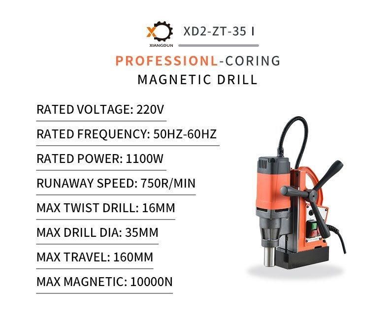 Xd2-Zt-35I Professional Manufacturer Customized 40mm Depth/36mm Dia/1100W Magnetic Core Drill Magnetic Drill