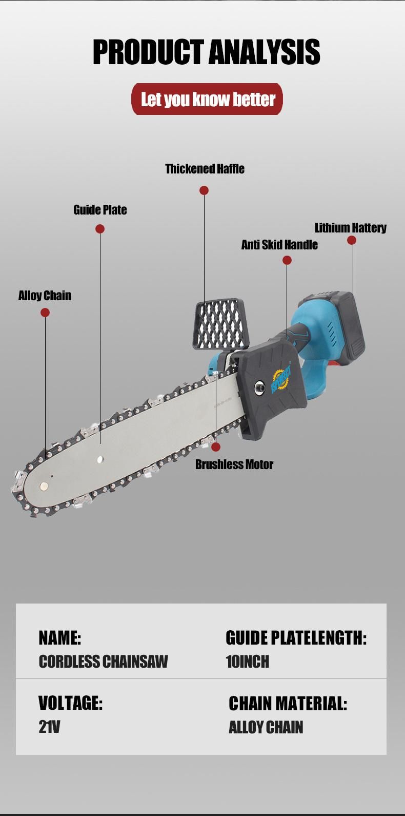 Batterie Cordless Mini Chain Litium Chainsaw