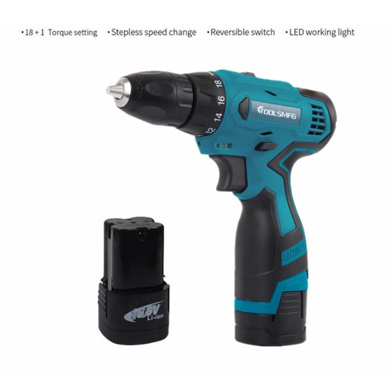 Toolsmfg 16.8V / 16V Hand Held Drill Electric Cordless Power Drill