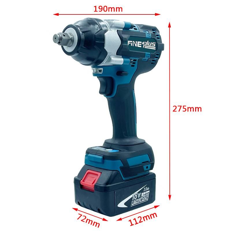 Brushless Impact Wrench 1/2 Inch Power Tools 18V Battery