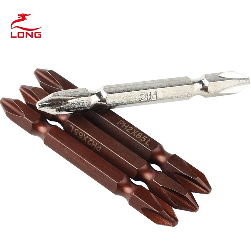 S2 Material Single End Screwdriver Bits Brown Finishing Insert Bits