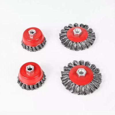 High Quality Cooper Wire Stainless Steel Crimped Cup Round Brush