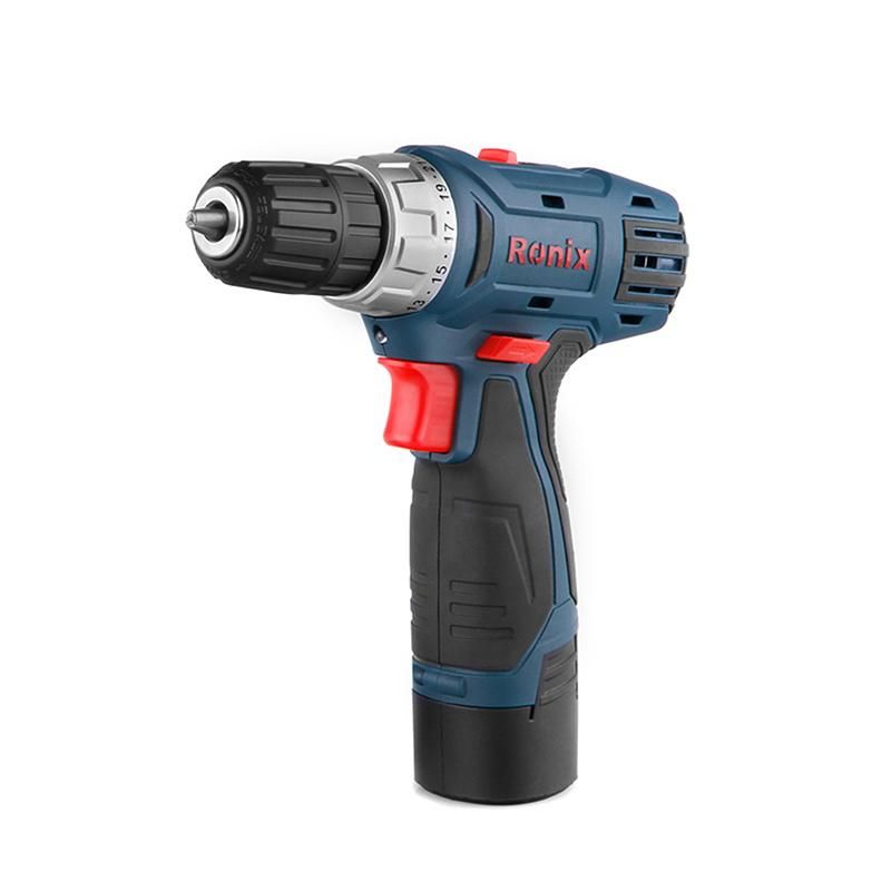 Ronix New Model 8012c 12V Professional High Quality Stepless Speed Industry Lithium Battery Cordless Hand Drill