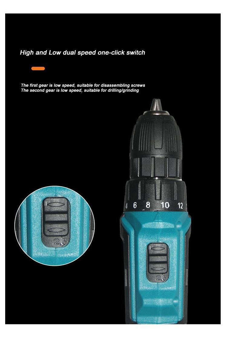 Custom Machine Lithium Battery High Power Brushed Rechargeable Electric Hand Drill