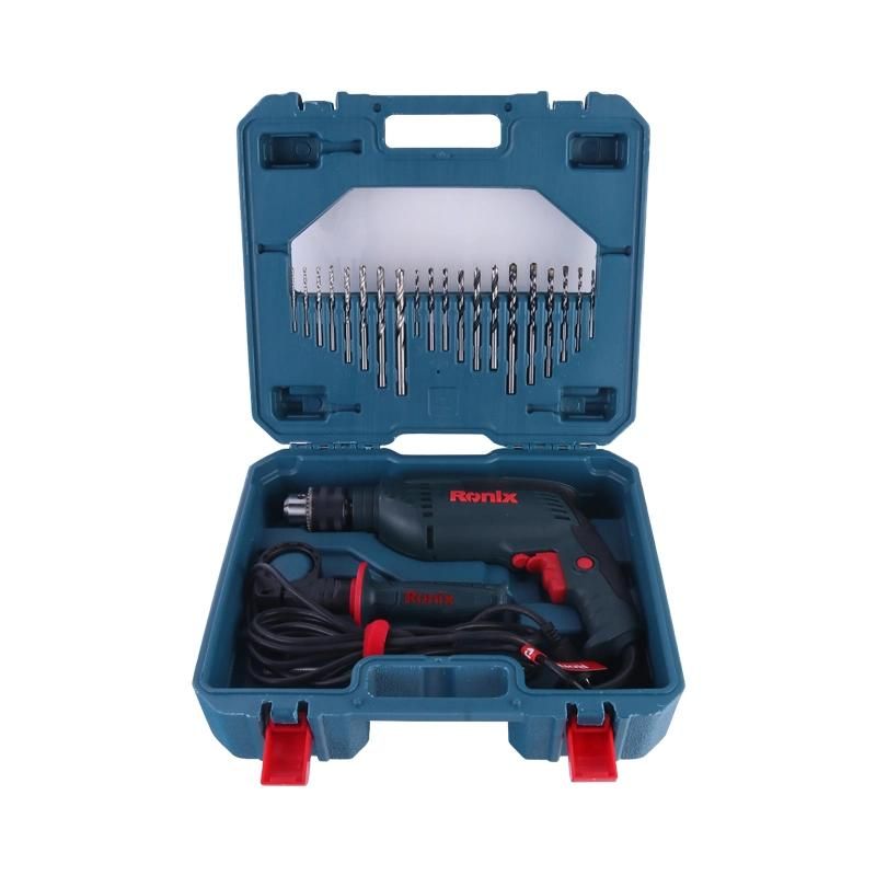 Ronix Model 2250K in Stock 13mm Chuck 850W Power Tools Steel Corded Electric Electric Impact Hand Drill Kit Machine