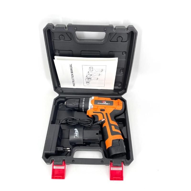 Cg-2009orange Double Speed 12V 16.8V 21V Li-on Lithium Battery Professional Manufacturer Hand Rechargeable Forward and Reverse Impact Cordless Drill