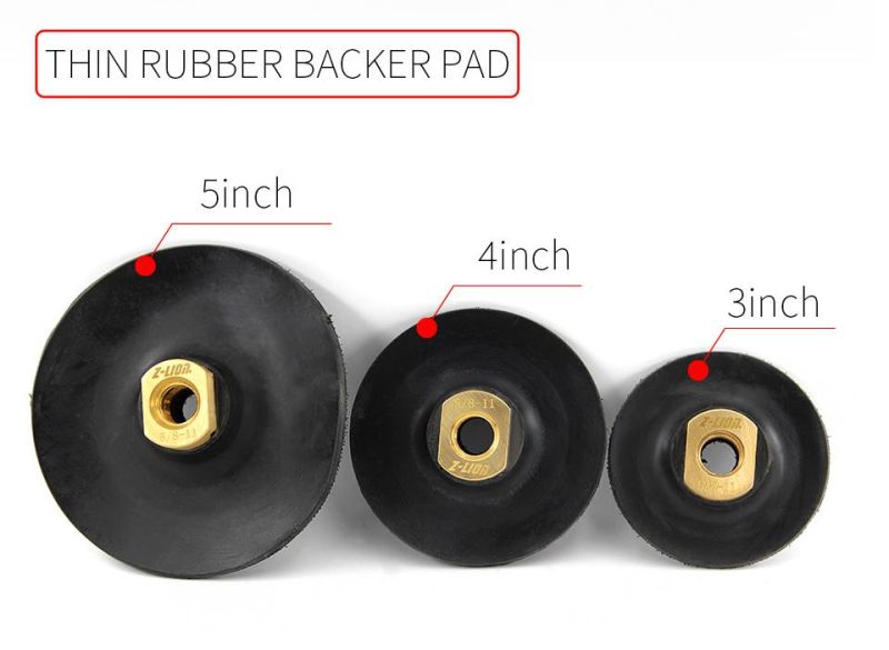 4" Zlion Polishing Buffing Pad Holder M14 5/8-11flexible Rubber Backer