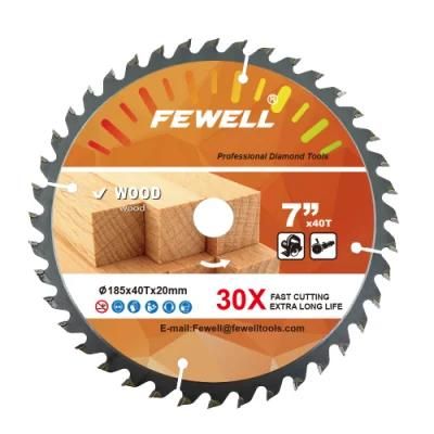 High Quality 185*2.4/1.5*40t*20mm Exporting Tct Saw Blade for Cutting Wood