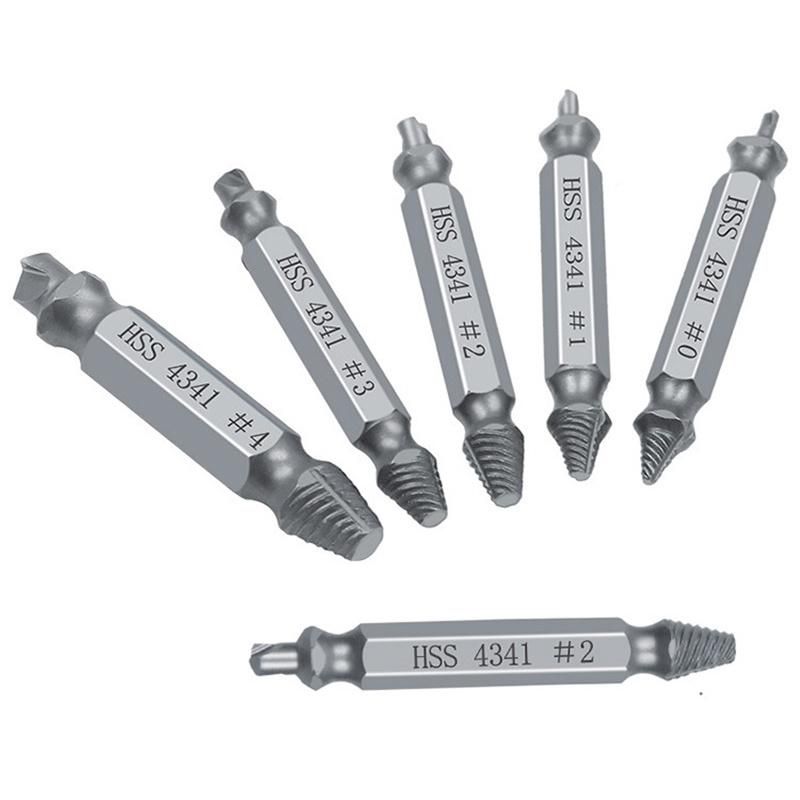 6PCS Damaged Screw Extractor Drill Bit Set Easily Take out Broken Screw, Bolt Remover Stripped Screws Extractor Demolition Tools