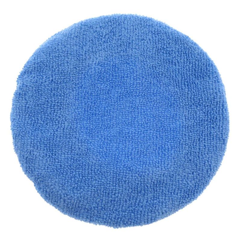 Cross-Border Supply 5-6 Inch Light Blue Car Waxing Cloth Microfiber Polishing Waxing Set Car Cleaning Beauty