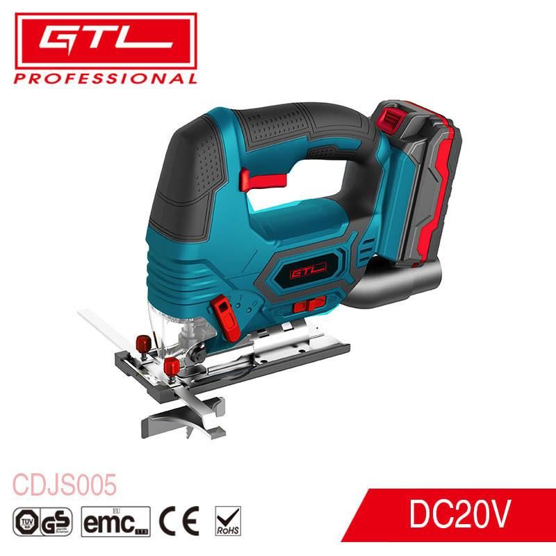 Electric Saw Tool Variable Speed Beveling Cutting DC18V Cordless Jigsaw for Wood Metal Cutting with 2.0ah Li-ion 20V Max Battery and Charger and Blade (CDJS005)