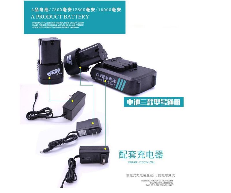 Power Tool Electric Drill Lithium-Ion Battery Impact Type Cordless Electric Drill