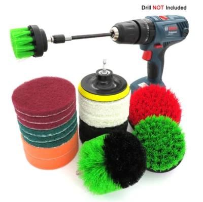 18-Piece Set Green Nylon Kitchen Crevice Car Beauty Electric Cleaning Brush dB0707