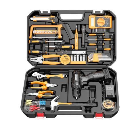 Auto Car Repair Power Hardware Tool Kit Household 12V Lithium Complete Electric Impact Drill Set for Home